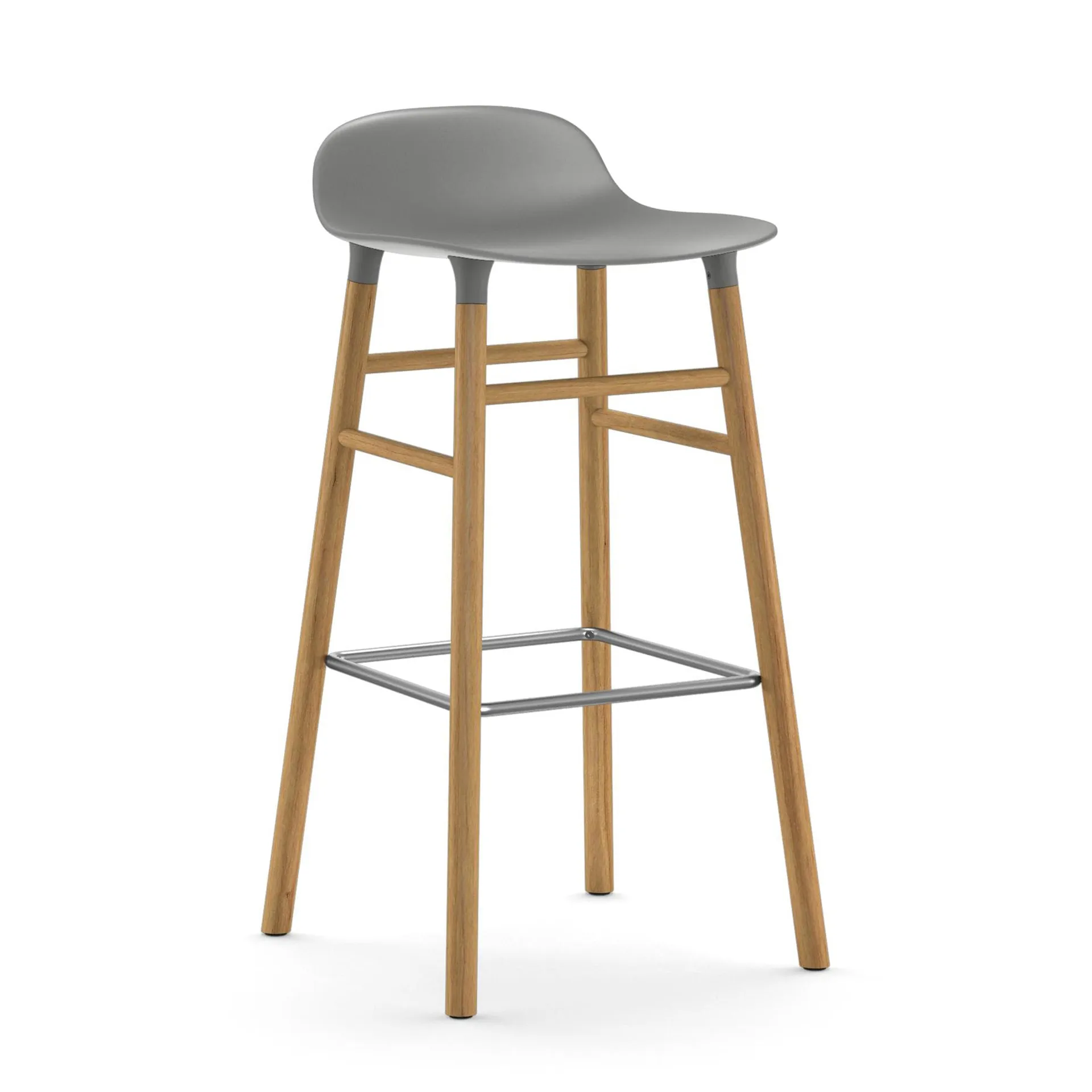 Form 吧台椅 橡木腿75cm, 灰色 Normann Copenhagen