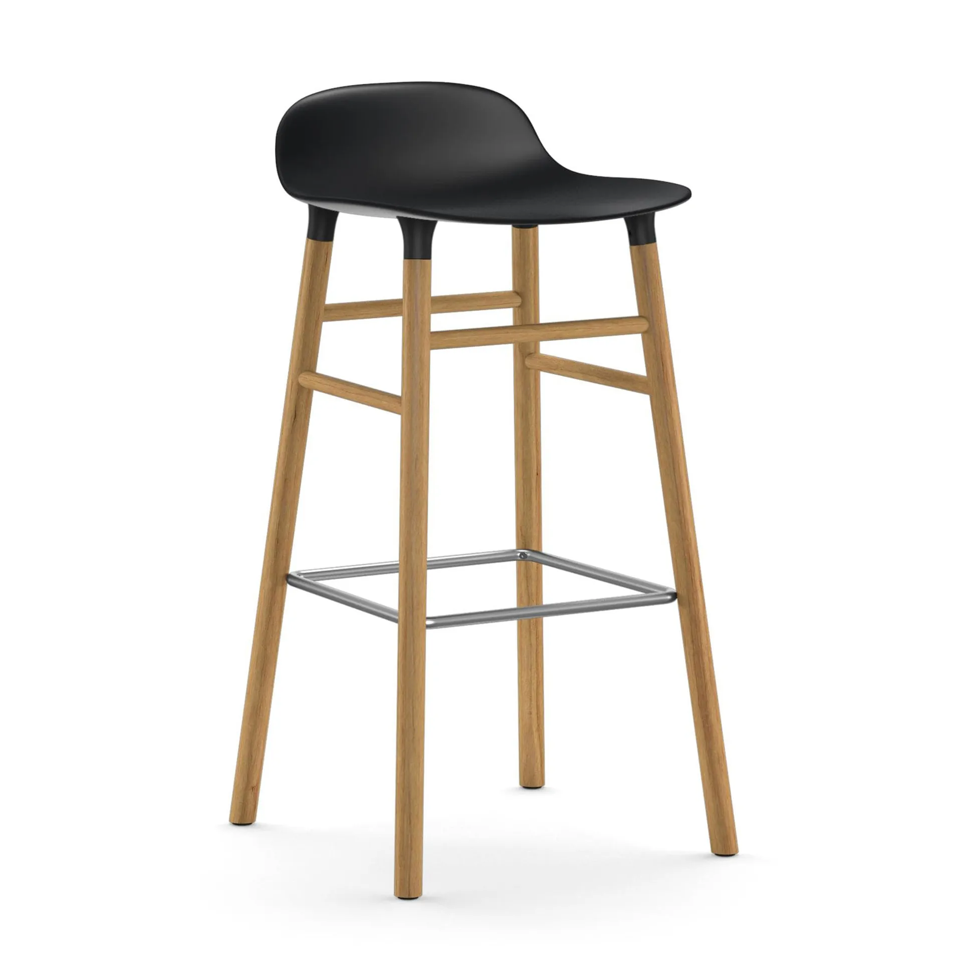 Form 吧台椅 橡木腿75cm, 黑色 Normann Copenhagen