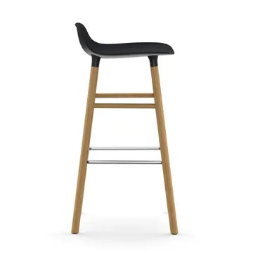 Form 吧台椅 橡木腿75cm - 黑色 - Normann Copenhagen