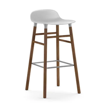 Form 吧台椅 胡桃木腿75cm - 白色 - Normann Copenhagen