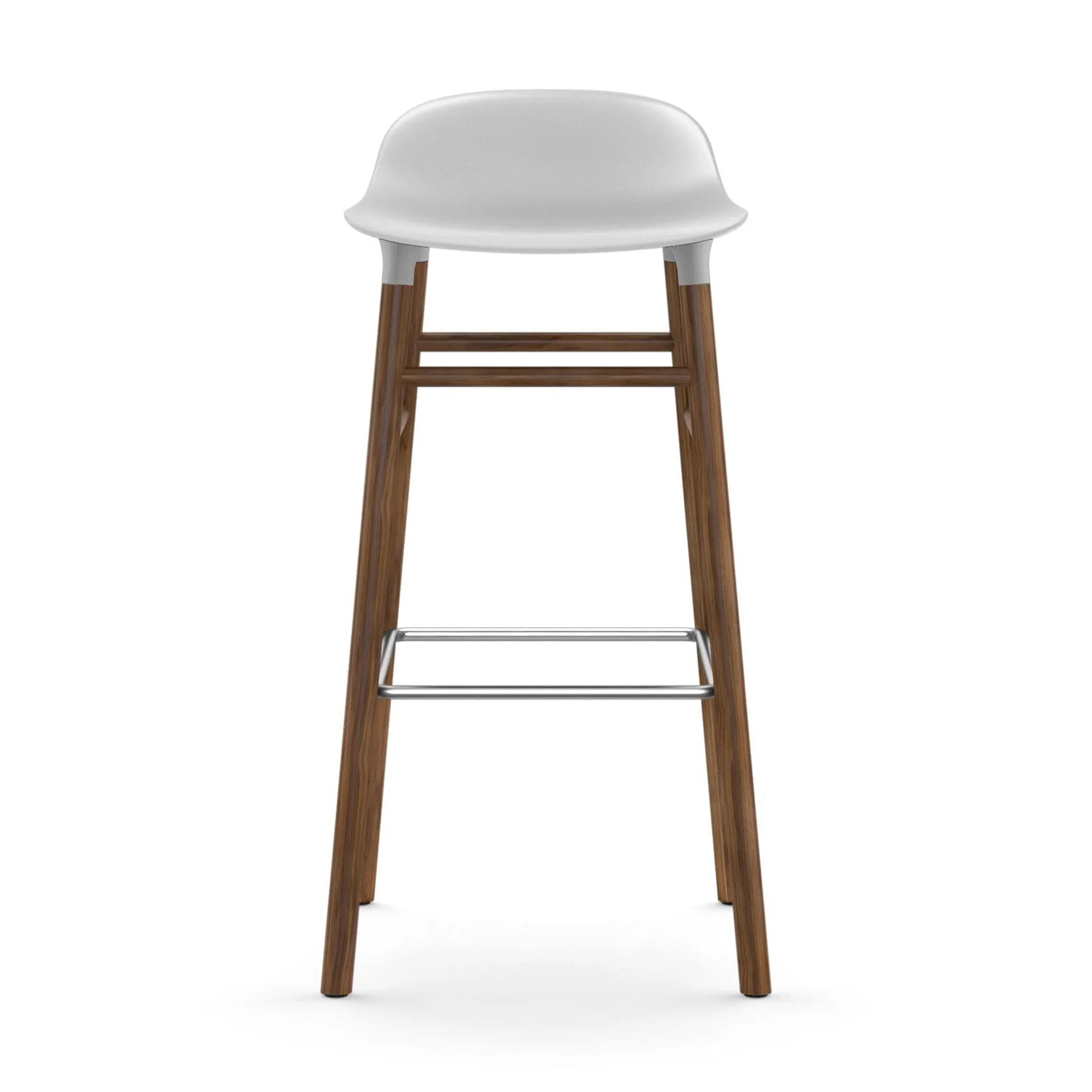 Form 吧台椅 胡桃木腿75cm, 白色 Normann Copenhagen