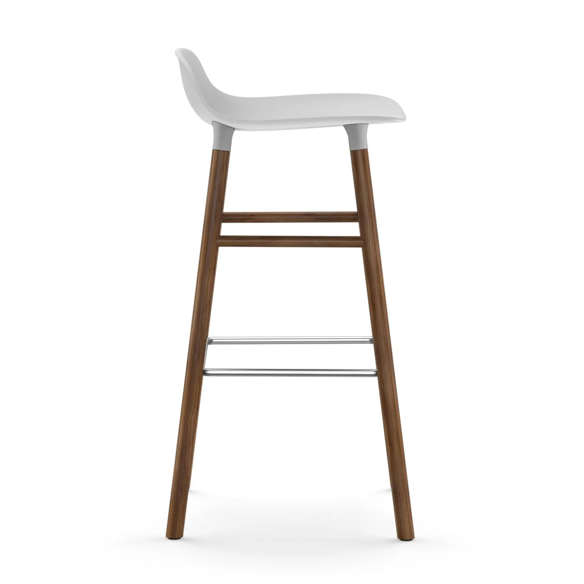 Form 吧台椅 胡桃木腿75cm, 白色 Normann Copenhagen