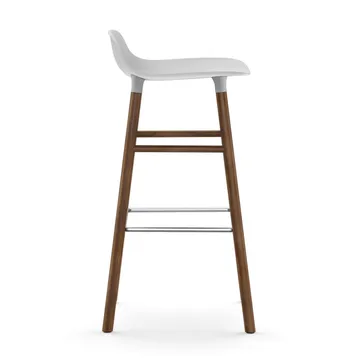Form 吧台椅 胡桃木腿75cm - 白色 - Normann Copenhagen