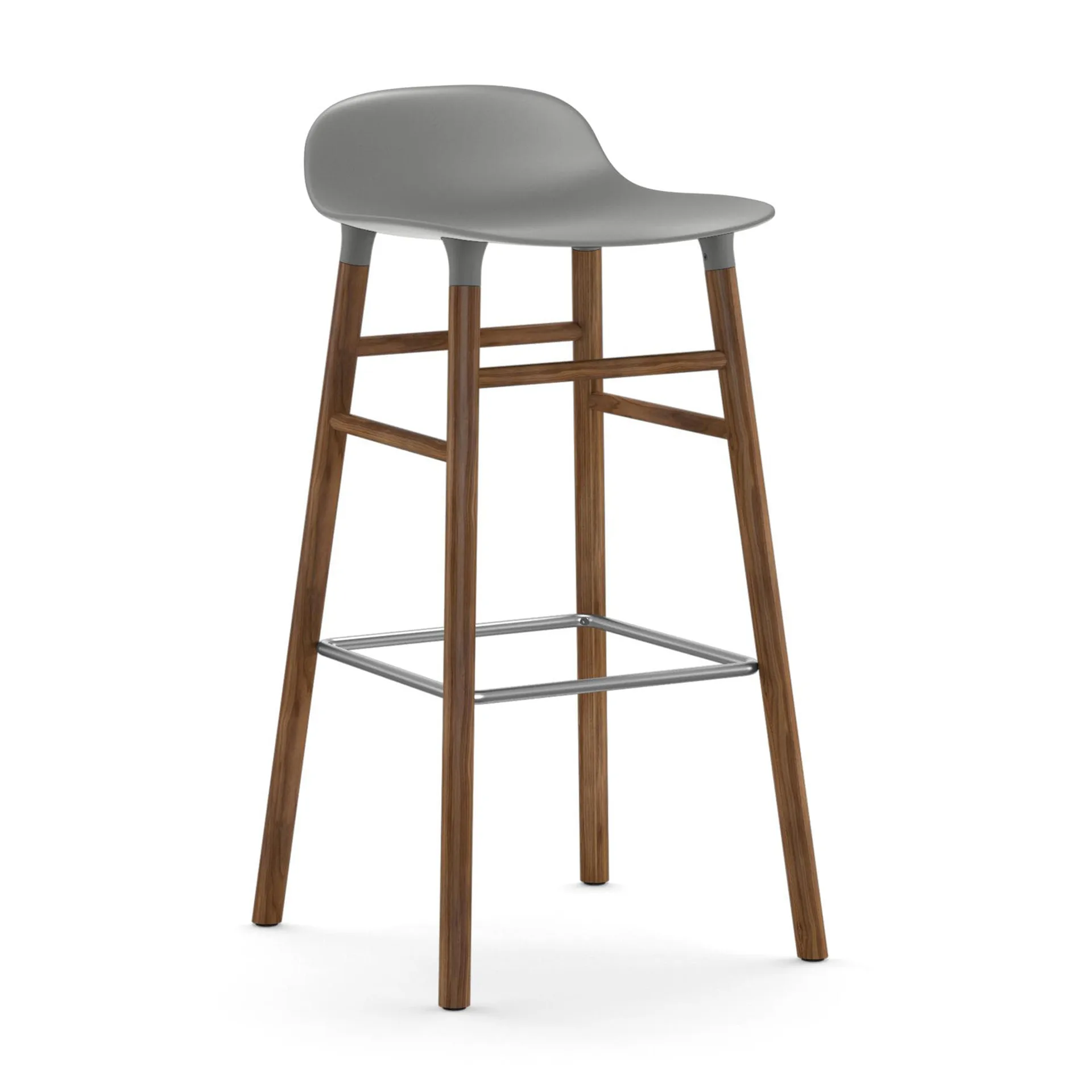 Form 吧台椅 胡桃木腿75cm, 灰色 Normann Copenhagen