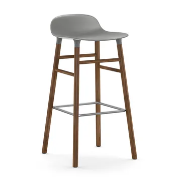 Form 吧台椅 胡桃木腿75cm - 灰色 - Normann Copenhagen