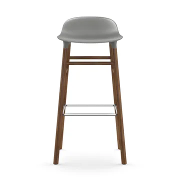 Form 吧台椅 胡桃木腿75cm - 灰色 - Normann Copenhagen