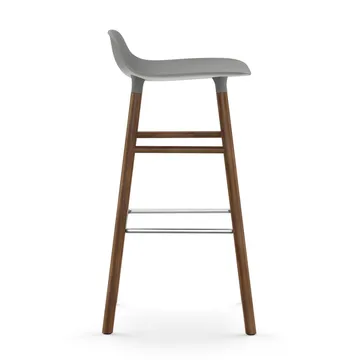 Form 吧台椅 胡桃木腿75cm - 灰色 - Normann Copenhagen