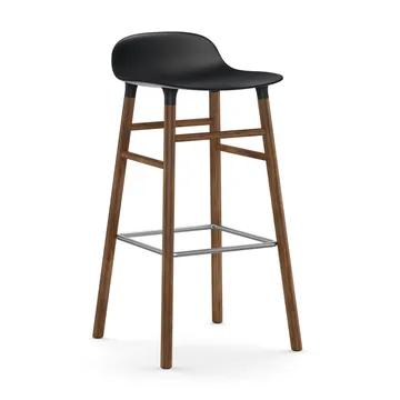 Form 吧台椅 胡桃木腿75cm - 黑色 - Normann Copenhagen