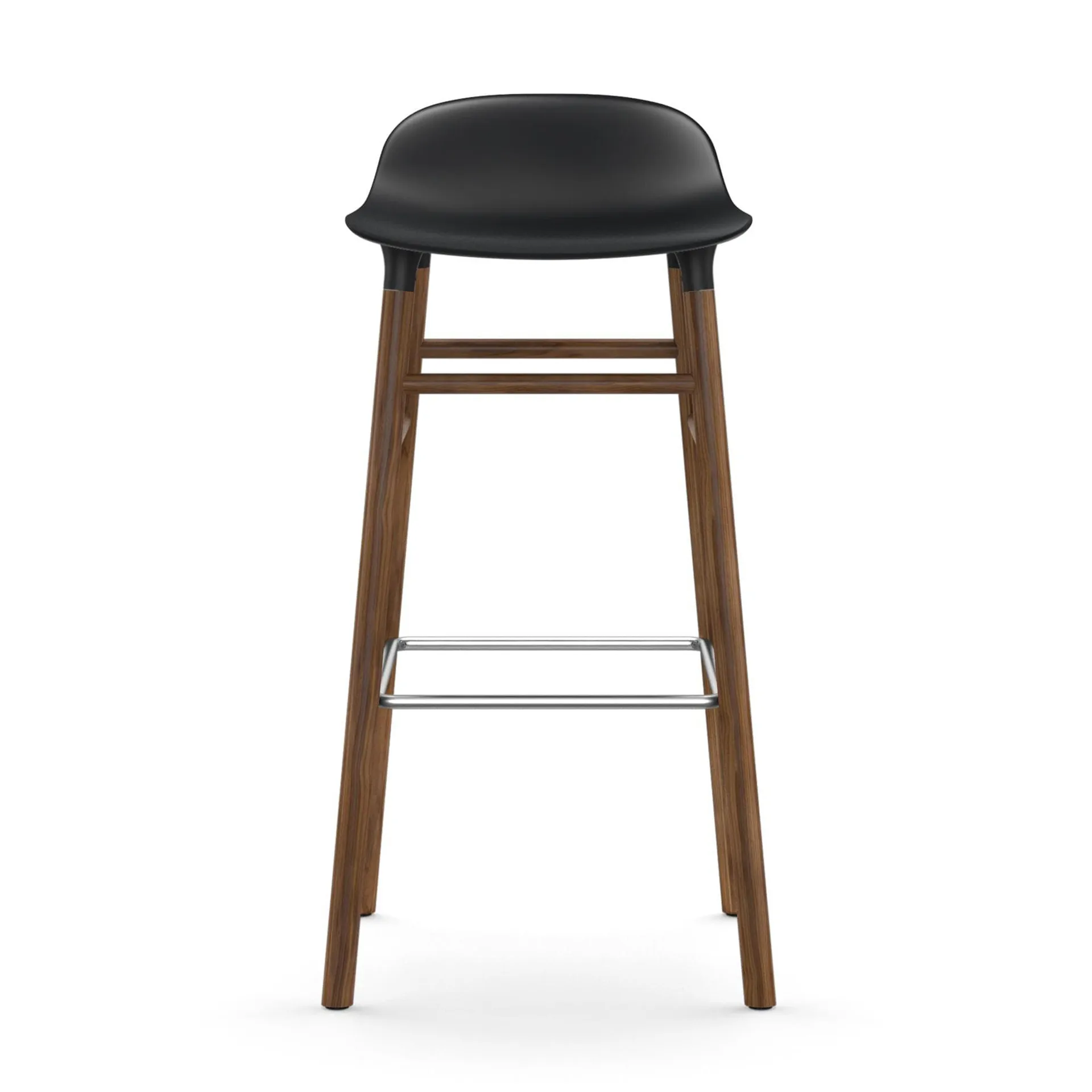 Form 吧台椅 胡桃木腿75cm, 黑色 Normann Copenhagen