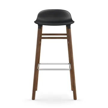 Form 吧台椅 胡桃木腿75cm - 黑色 - Normann Copenhagen