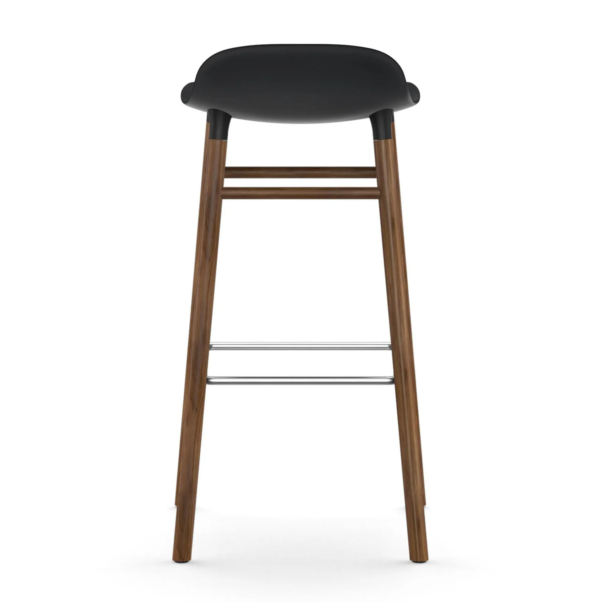 Form 吧台椅 胡桃木腿75cm, 黑色 Normann Copenhagen
