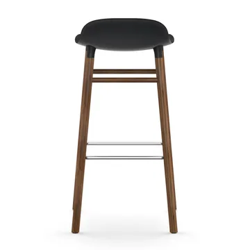 Form 吧台椅 胡桃木腿75cm - 黑色 - Normann Copenhagen