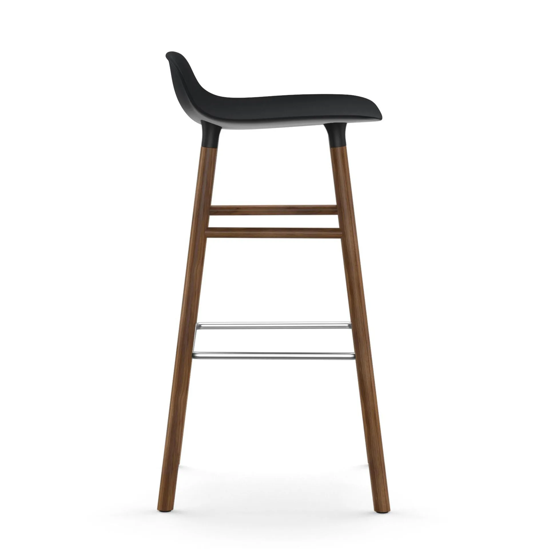 Form 吧台椅 胡桃木腿75cm, 黑色 Normann Copenhagen