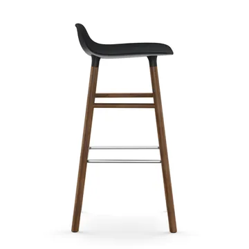 Form 吧台椅 胡桃木腿75cm - 黑色 - Normann Copenhagen