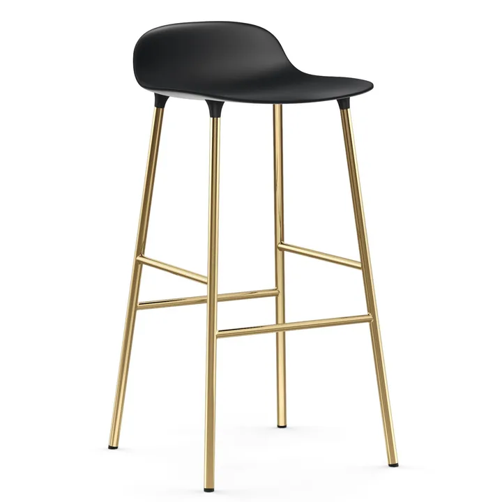 Form barstool bronze leg 75 cm - 黑色 - Normann Copenhagen