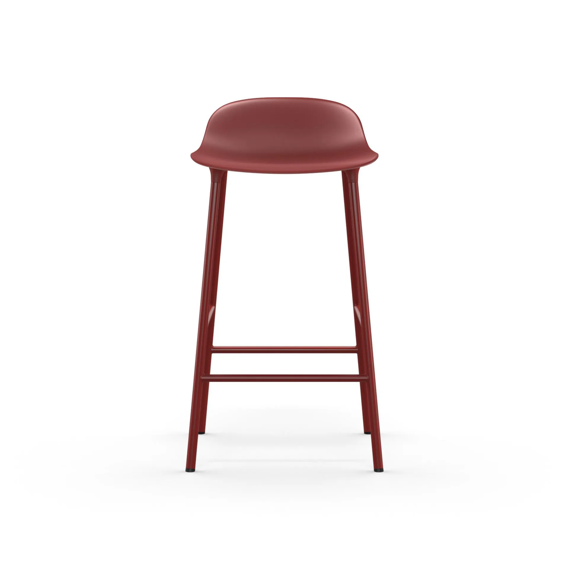 Form barstool low, 红色, 红色-coated steel legs Normann Copenhagen