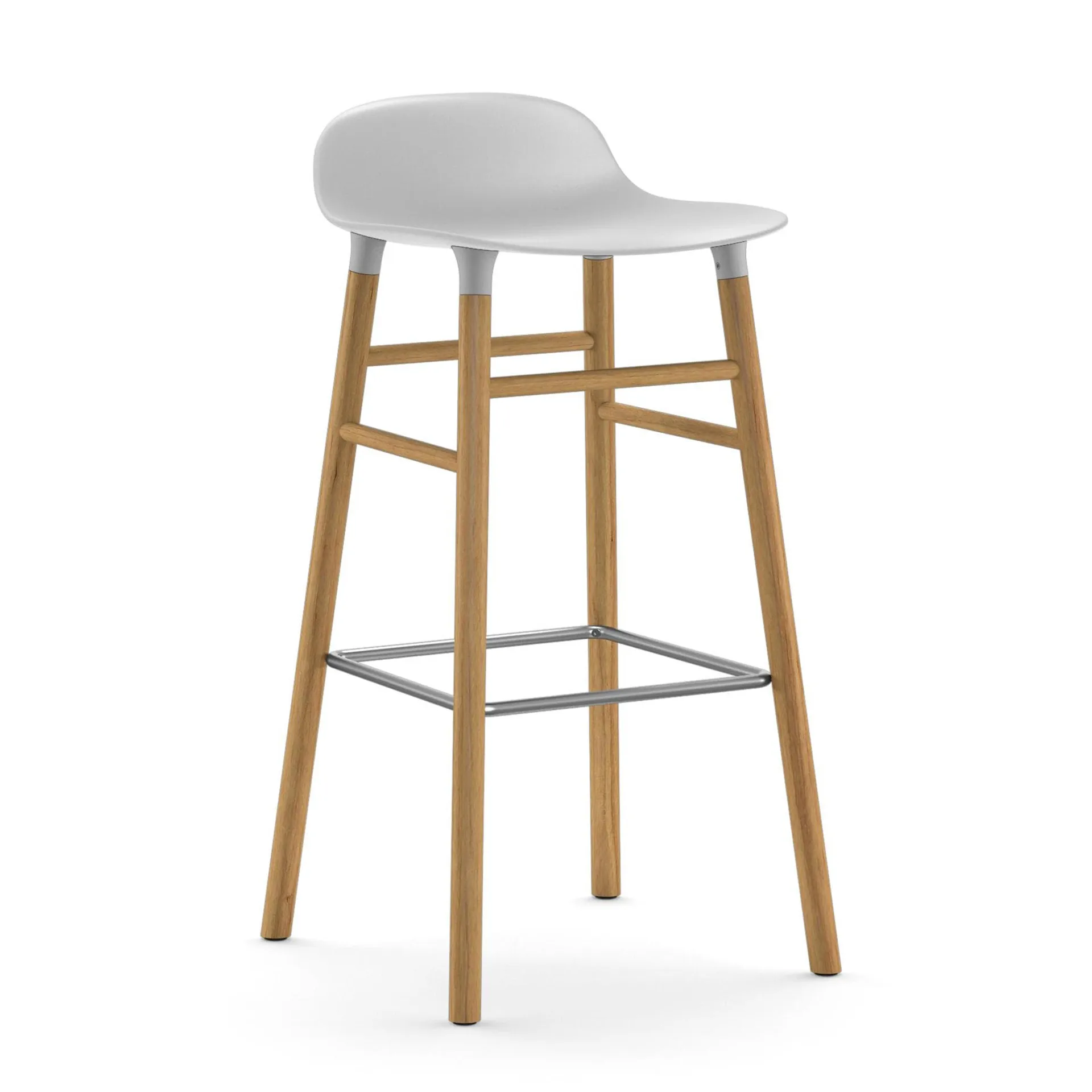 Form barstool oak legs 75 cm 凳子, 白色 Normann Copenhagen