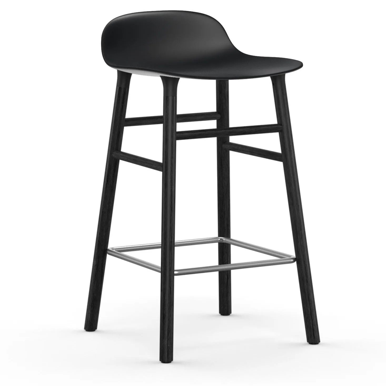 Form Chair 吧台椅 上漆橡木腿65cm, 黑色 Normann Copenhagen