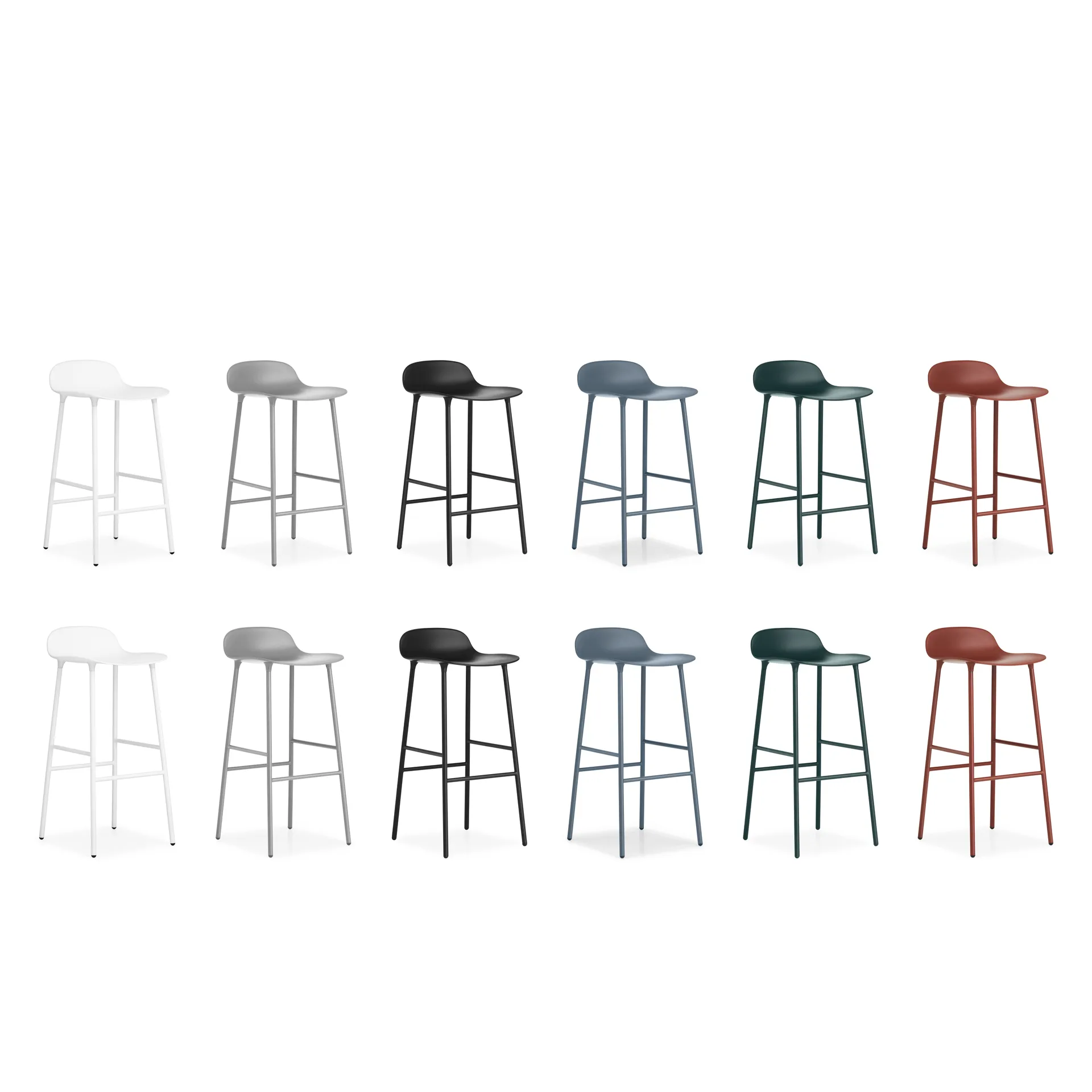 Form 吧台椅 金属腿, 白色 Normann Copenhagen