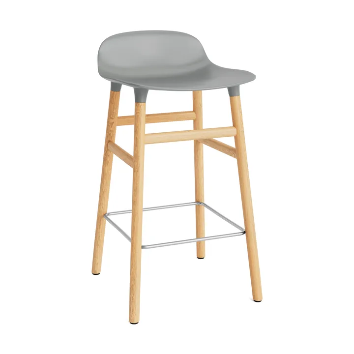 Form 吧台椅 橡木腿 - 灰色 - Normann Copenhagen