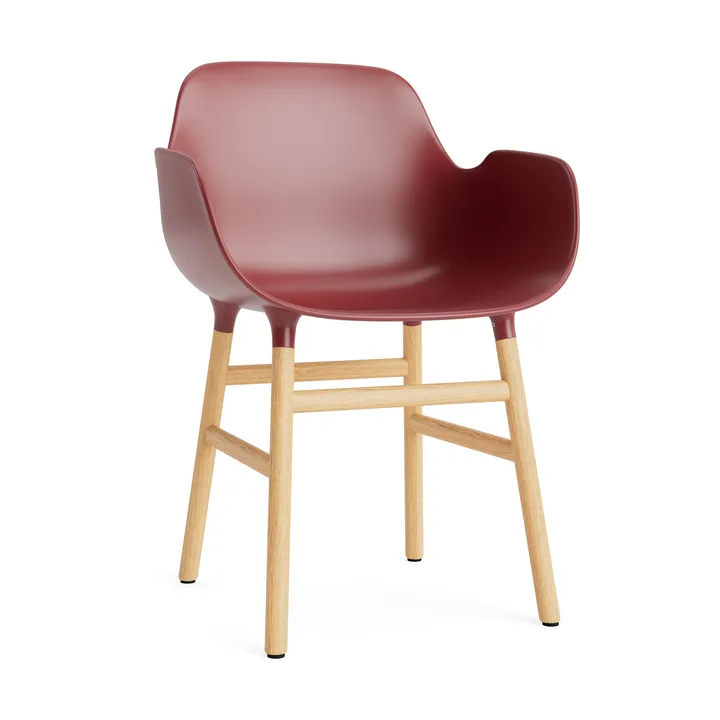 Form 扶手椅 - 红色_橡木椅腿 - Normann Copenhagen