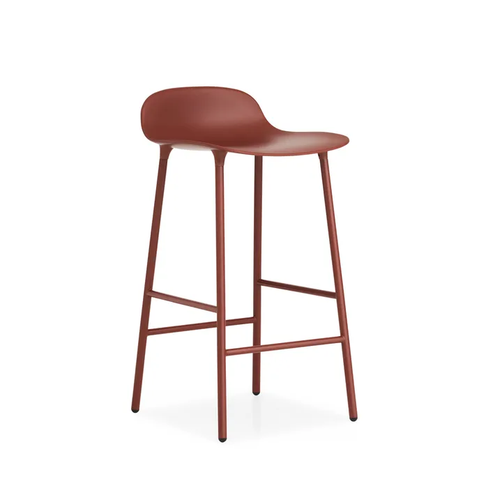 Form 低吧凳 - 红色_覆红钢椅腿 - Normann Copenhagen