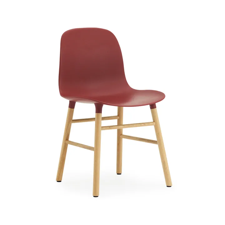Form 椅子 - 红色_橡木支腿 - Normann Copenhagen
