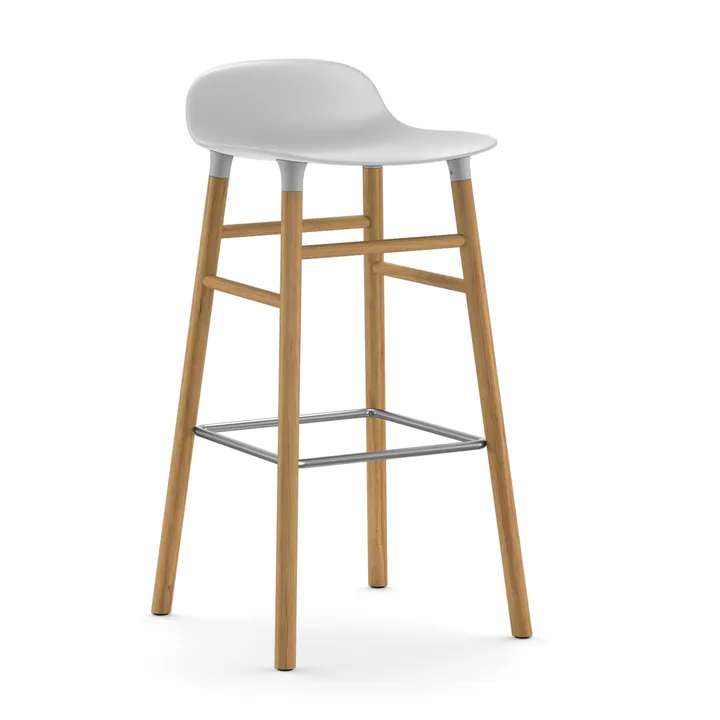 Form 吧台椅 橡木腿 - 白色 - Normann Copenhagen