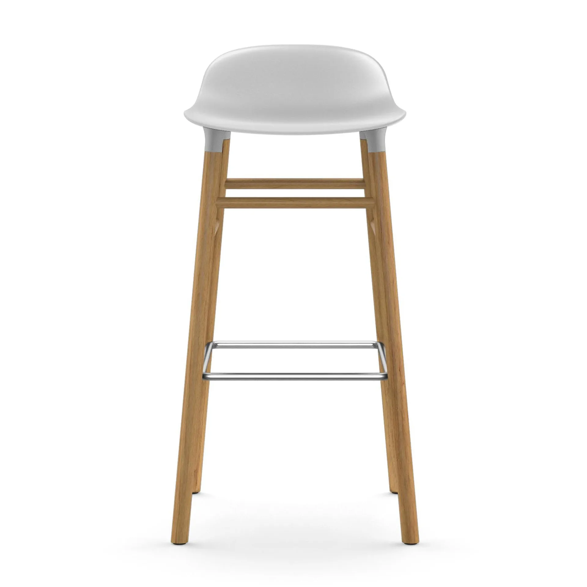 Form 吧台椅 橡木腿, 白色 Normann Copenhagen