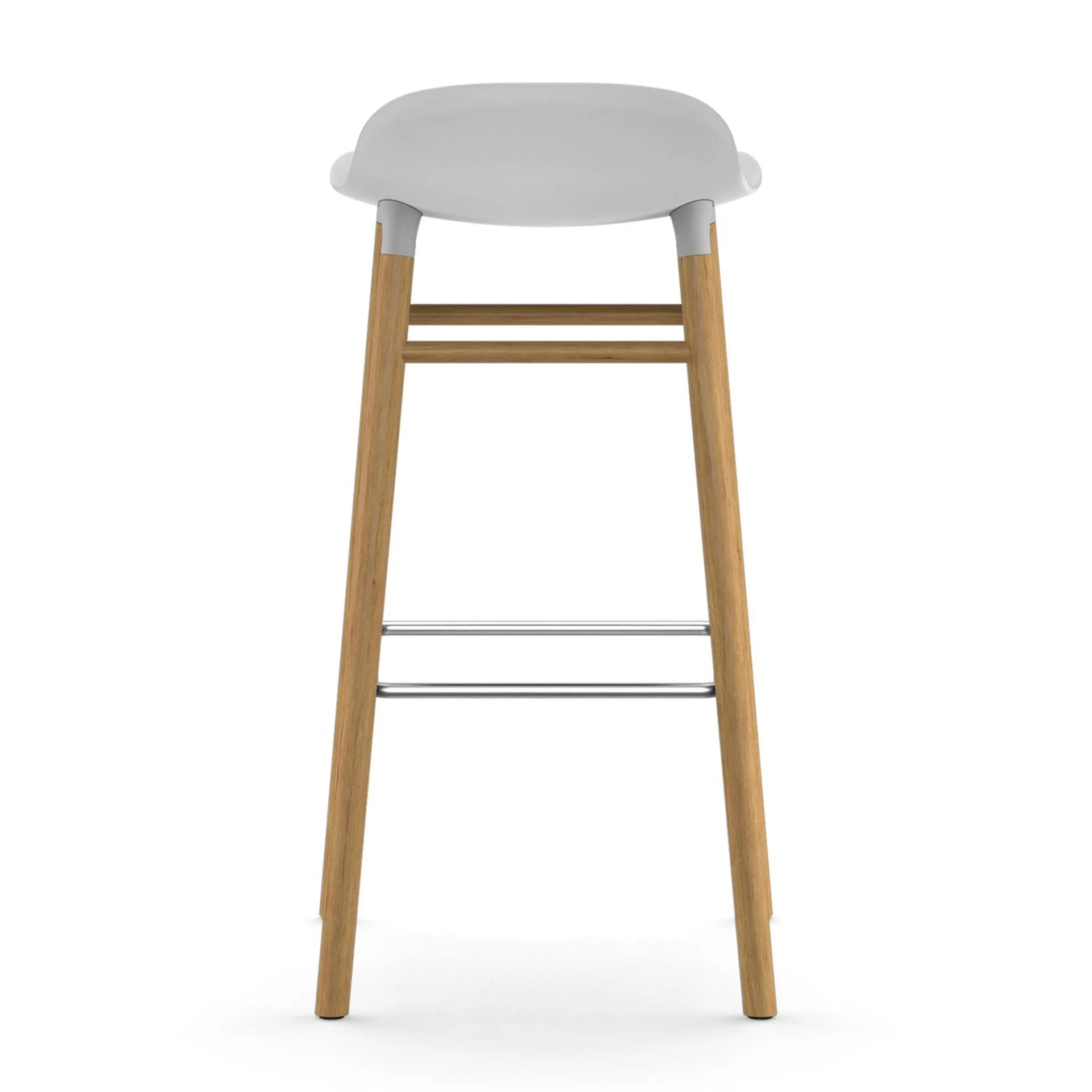 Form 吧台椅 橡木腿, 白色 Normann Copenhagen