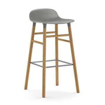 Form 吧台椅 橡木腿 - 灰色 - Normann Copenhagen