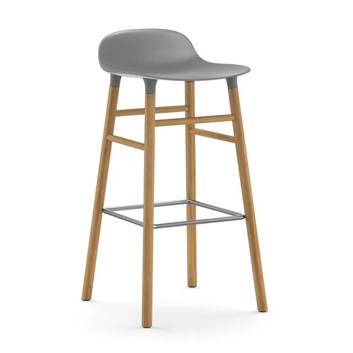 Form 吧台椅 橡木腿 - 灰色 - Normann Copenhagen