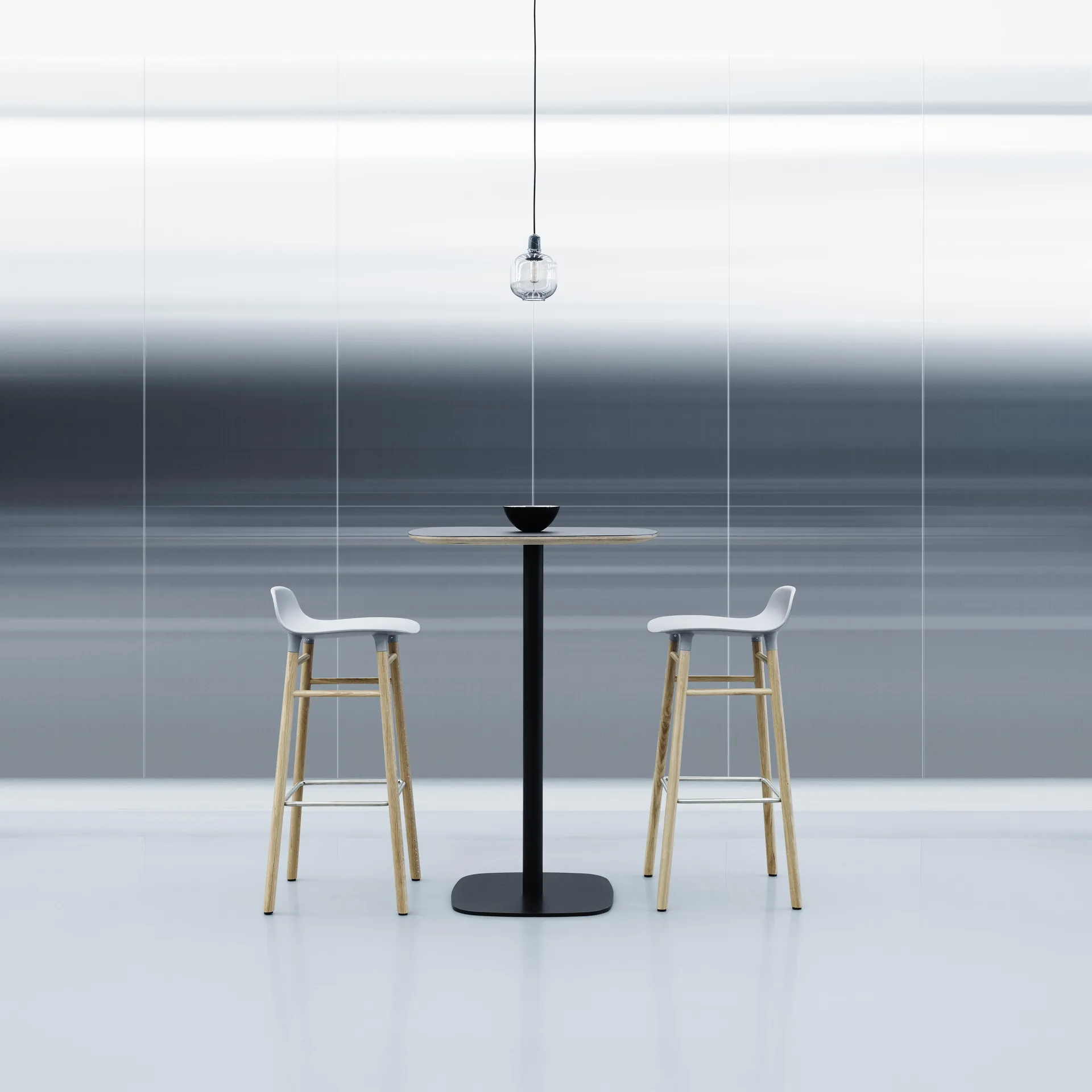 Form 吧台椅 橡木腿, 灰色 Normann Copenhagen