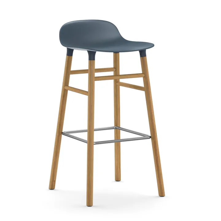 Form 吧台椅 橡木腿 - 蓝色 - Normann Copenhagen