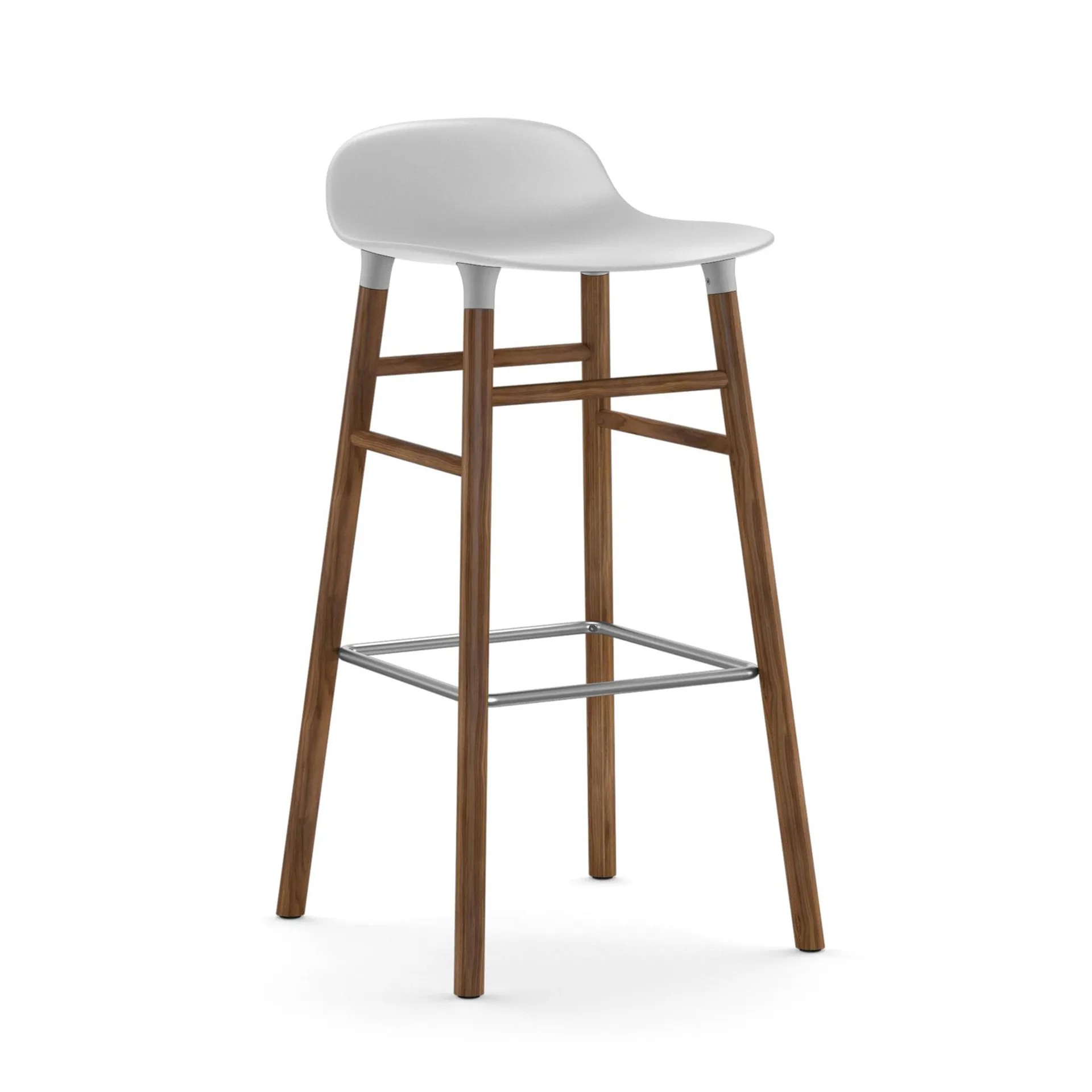 Form 吧台椅 胡桃木腿, 白色 Normann Copenhagen