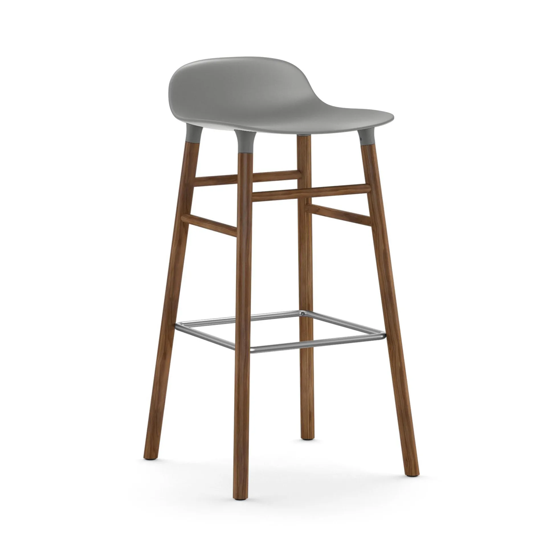 Form 吧台椅 胡桃木腿, 灰色 Normann Copenhagen
