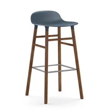 Form 吧台椅 胡桃木腿 - 蓝色 - Normann Copenhagen