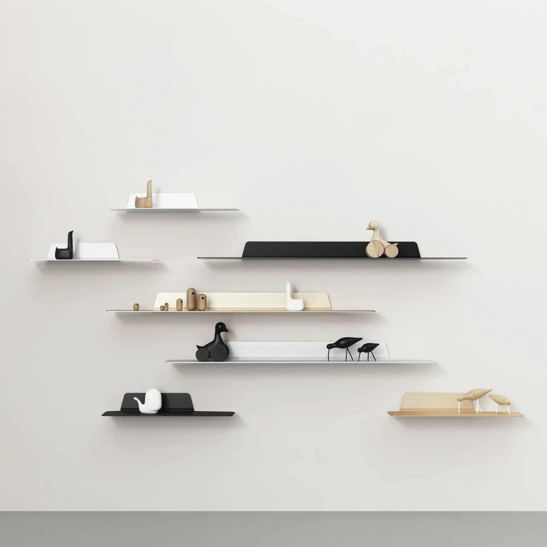 Jet 北欧简约风格置物架, 黑色_铝色_80cm Normann Copenhagen