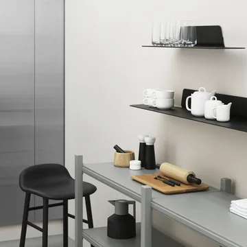 Jet 北欧简约风格置物架 - 黑色_铝色_80cm - Normann Copenhagen