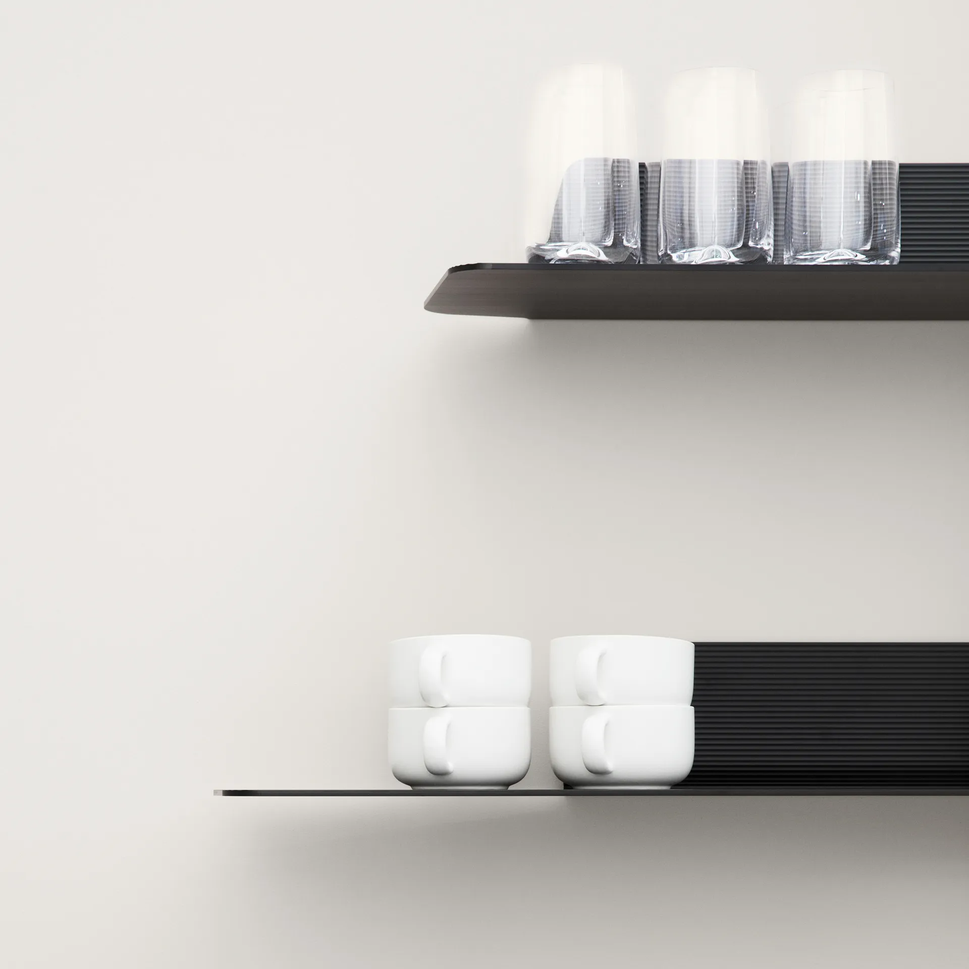 Jet 北欧简约风格置物架, 黑色_铝色_80cm Normann Copenhagen