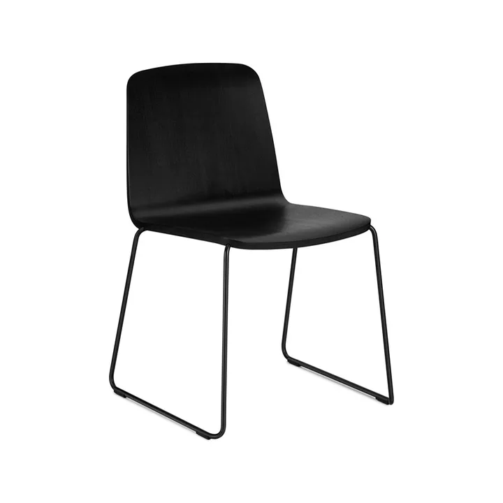 Just 北欧简约风格餐椅 - 黑色_黑色_edge_黑色金属支架 - Normann Copenhagen