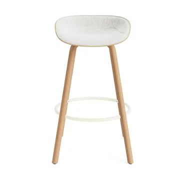 Mat 高脚凳 前饰面软包 75cm - Hallingdal 110_麻色_山毛榉_奶油色钢材 - Normann Copenhagen