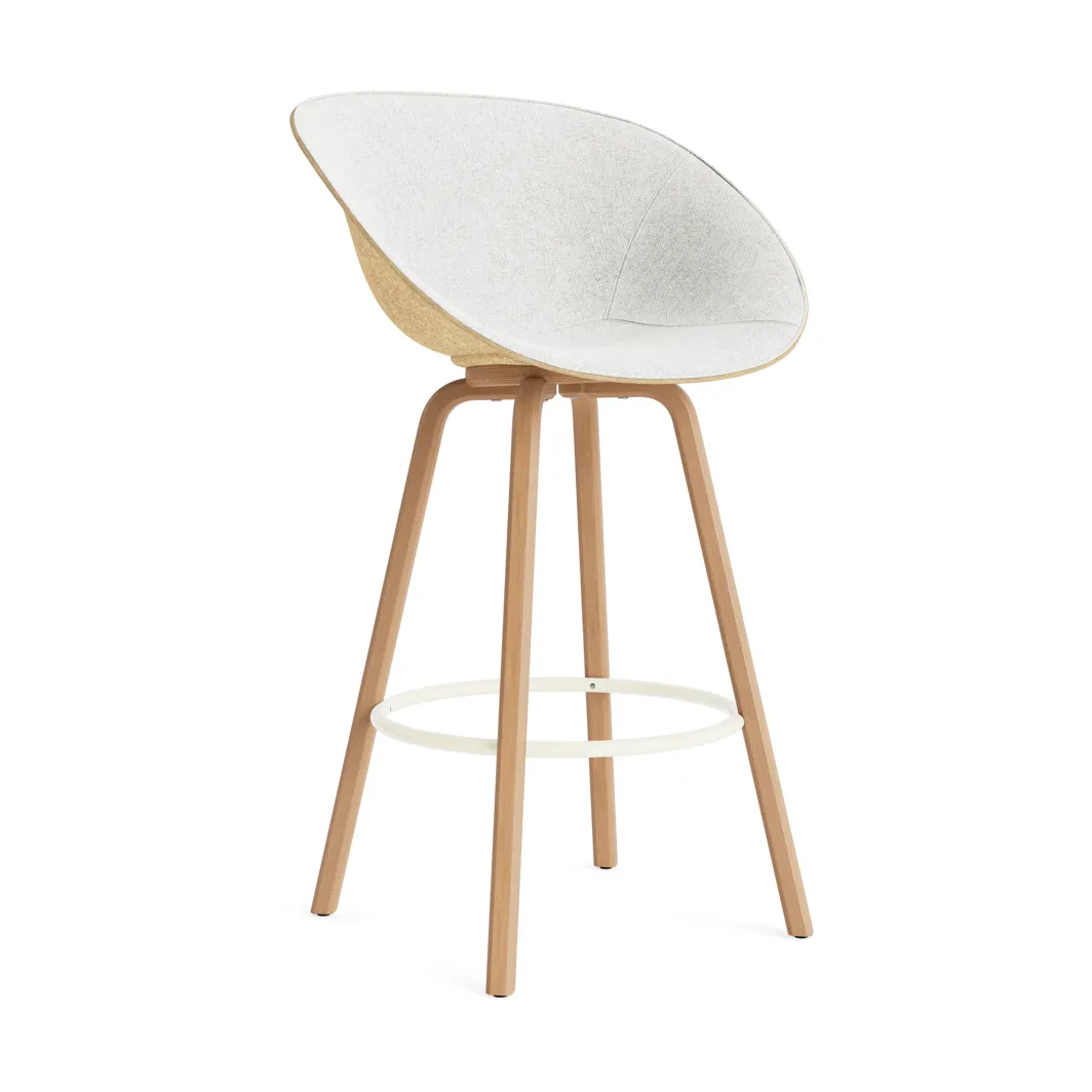 Mat 扶手椅 前饰面软包 75cm, Hallingdal 110_麻色_山毛榉_奶油色钢材 Normann Copenhagen