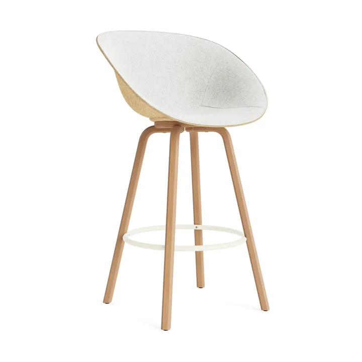 Mat 扶手椅 前饰面软包 75cm - Hallingdal 110_麻色_山毛榉_奶油色钢材 - Normann Copenhagen