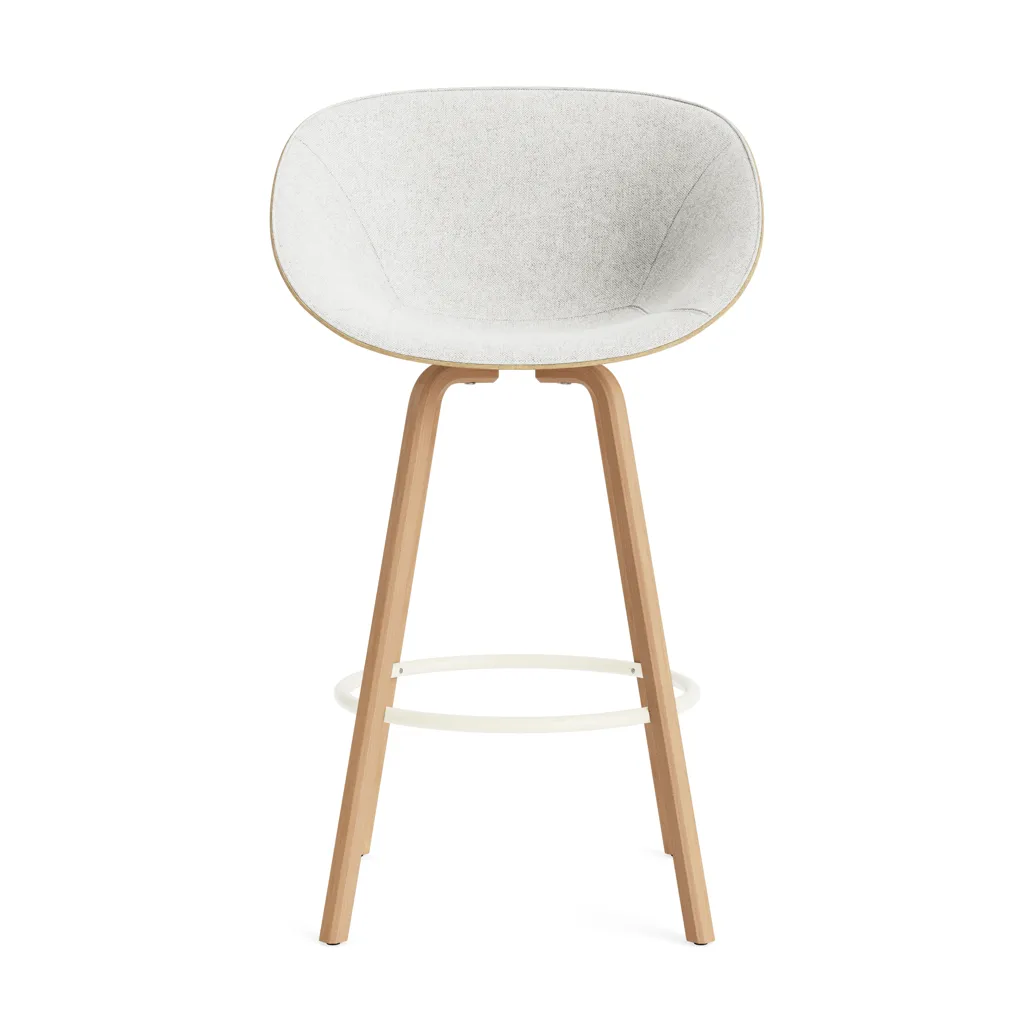 Mat 扶手椅 前饰面软包 75cm, Hallingdal 110_麻色_山毛榉_奶油色钢材 Normann Copenhagen