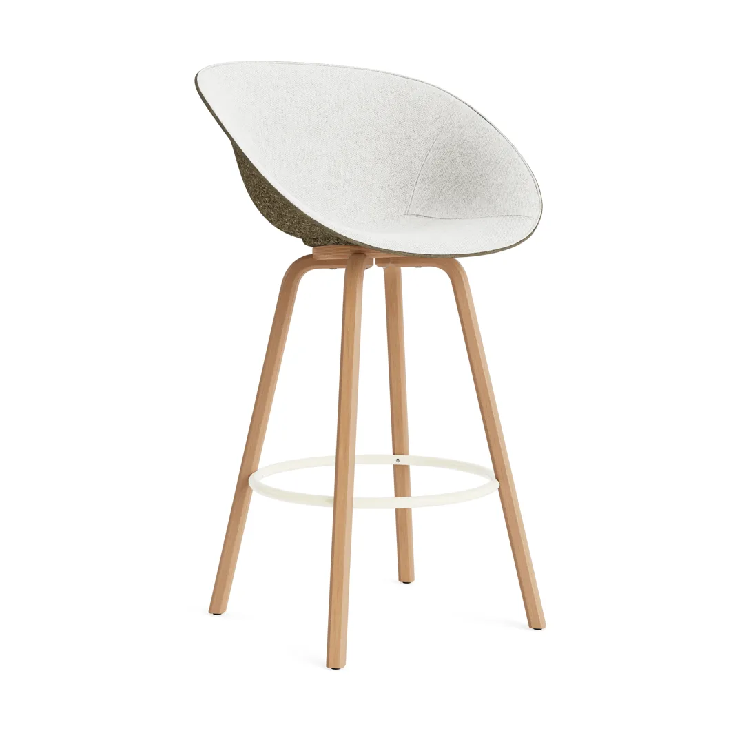 Mat 扶手椅 前饰面软包 75cm, Hallingdal 110_海藻色_山毛榉_奶油色钢材 Normann Copenhagen