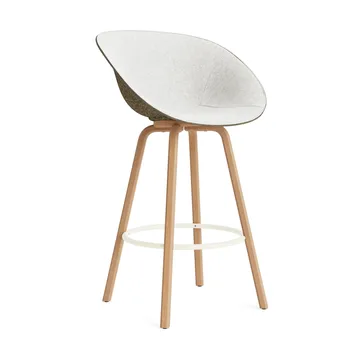 Mat 扶手椅 前饰面软包 75cm - Hallingdal 110_海藻色_山毛榉_奶油色钢材 - Normann Copenhagen