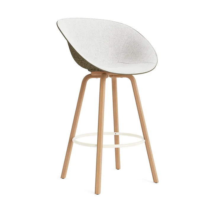 Mat 扶手椅 前饰面软包 75cm - Hallingdal 110_海藻色_山毛榉_奶油色钢材 - Normann Copenhagen