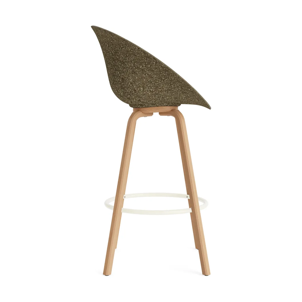 Mat 扶手椅 前饰面软包 75cm, Hallingdal 110_海藻色_山毛榉_奶油色钢材 Normann Copenhagen