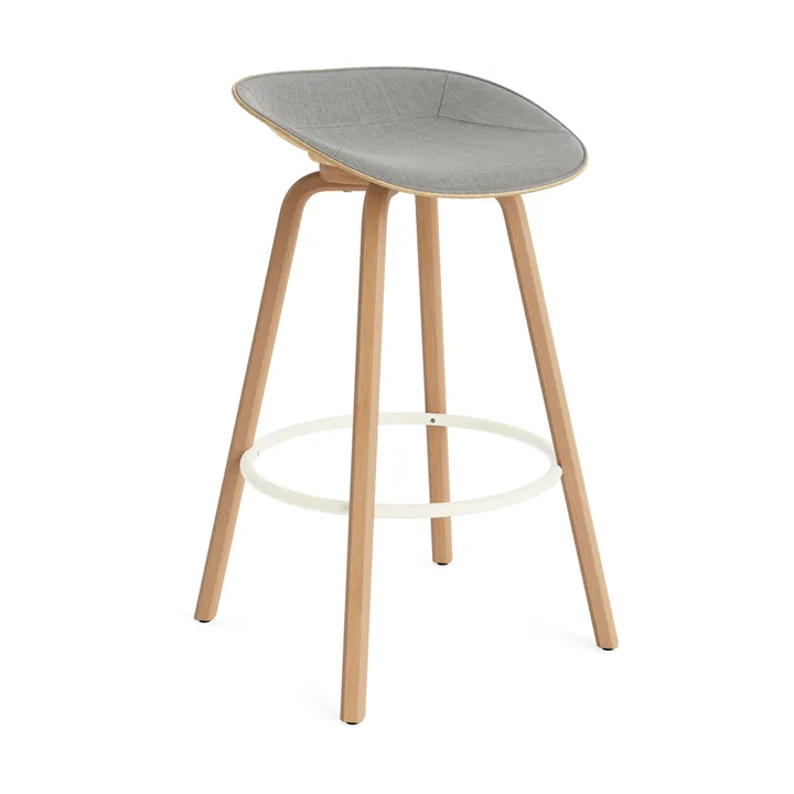 Mat 高脚凳 前饰面软包 75cm - Remix 133_麻色_山毛榉_奶油色钢材 - Normann Copenhagen